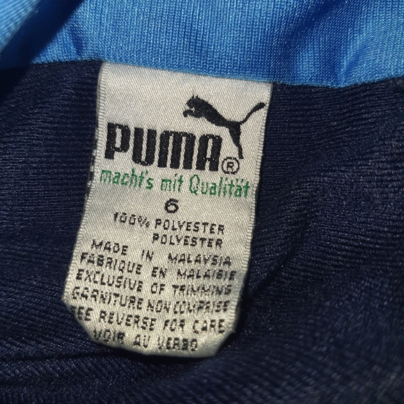 Puma Unisex Jacket Medium Blue Black Zipper. - Picture 6 of 7